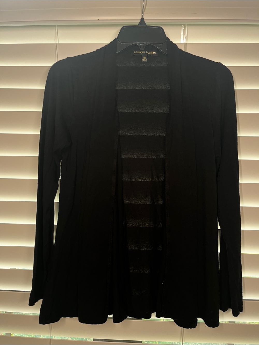 Always Indigo Sheer Black Cardigan